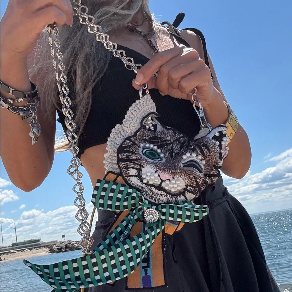 Handmade Cat Bag – Crossbody, Waist Bag & Necklace in One!